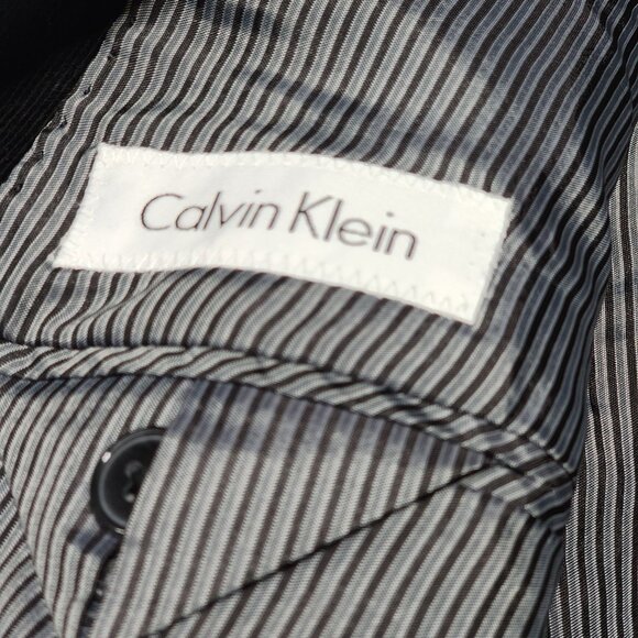 Calvin Klein Mens 37R‎ Black Corduroy Blazer Jacket 2-Button Lined 100% Cotton - Picture 3 of 8